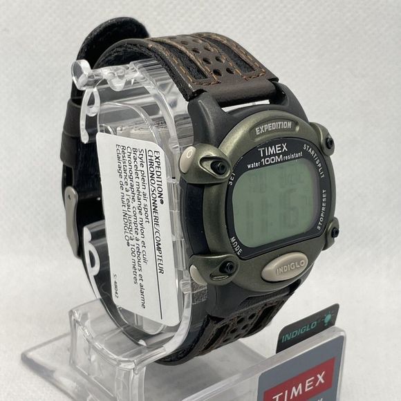 Timex Expedition T48042 Mens Brown Nylon/Leather Digital Dial Quartz Watch TMR71 - Picture 4 of 10